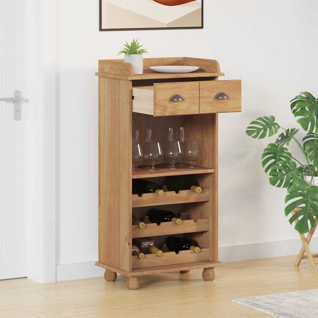 Vinskab ASKIM Brun 57 x 37 x 114 cm Massivt fyrretræ