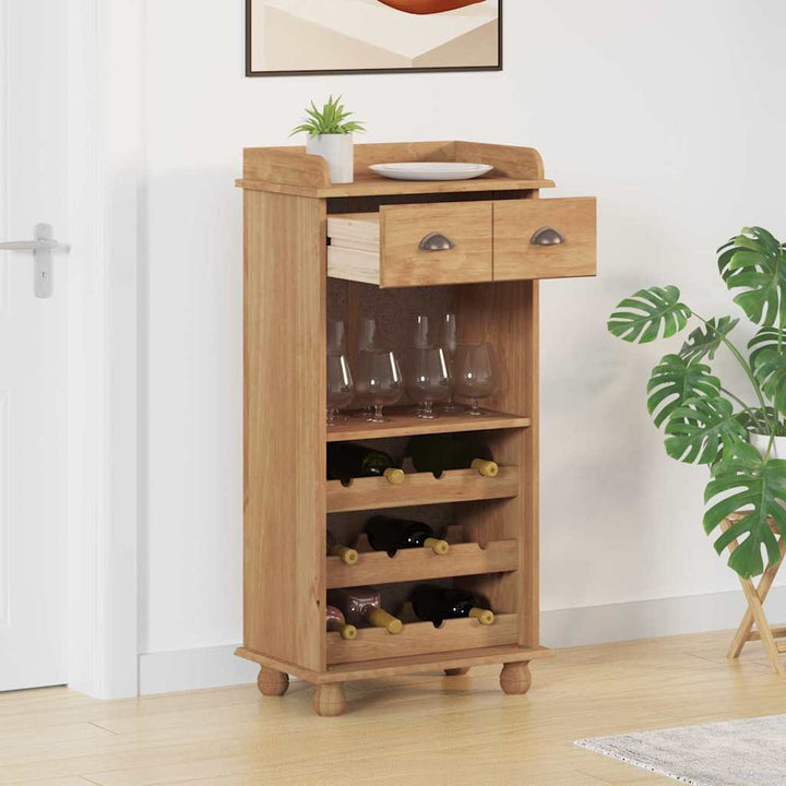 Vinskab ASKIM Brun 57 x 37 x 114 cm Massivt fyrretræ