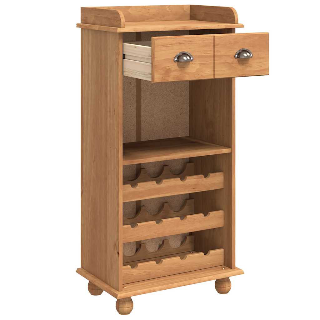 Vinskab ASKIM Brun 57 x 37 x 114 cm Massivt fyrretræ