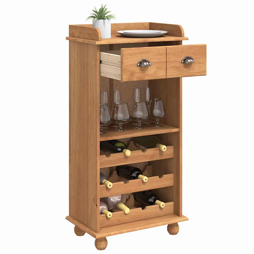 Vinskab ASKIM Brun 57 x 37 x 114 cm Massivt fyrretræ