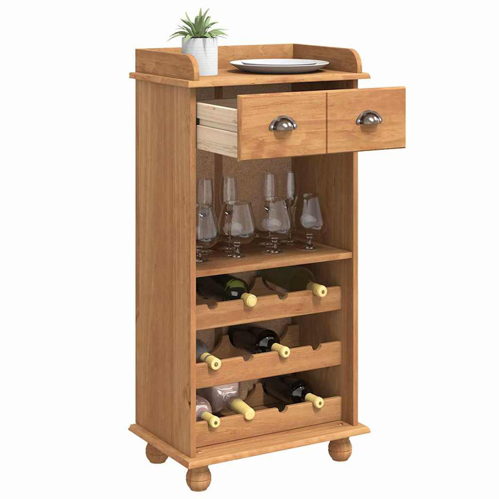 Vinskab ASKIM Brun 57 x 37 x 114 cm Massivt fyrretræ