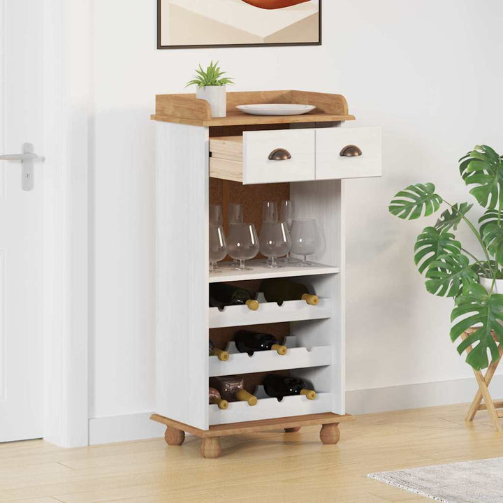 Vinskab ASKIM Hvid 57 x 37 x 114 cm Massivt fyrretræ