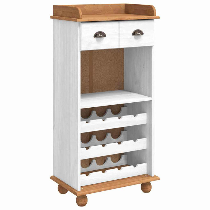 Vinskab ASKIM Hvid 57 x 37 x 114 cm Massivt fyrretræ