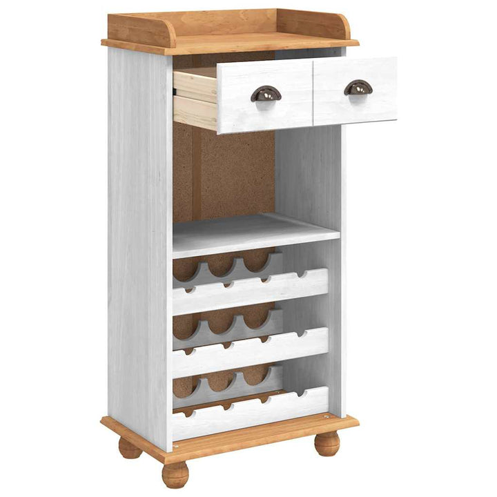 Vinskab ASKIM Hvid 57 x 37 x 114 cm Massivt fyrretræ