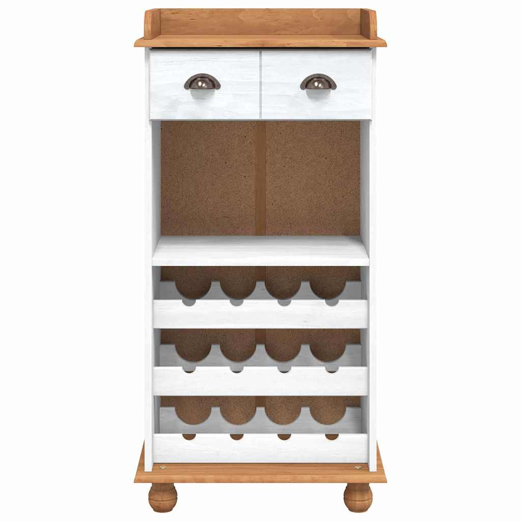 Vinskab ASKIM Hvid 57 x 37 x 114 cm Massivt fyrretræ