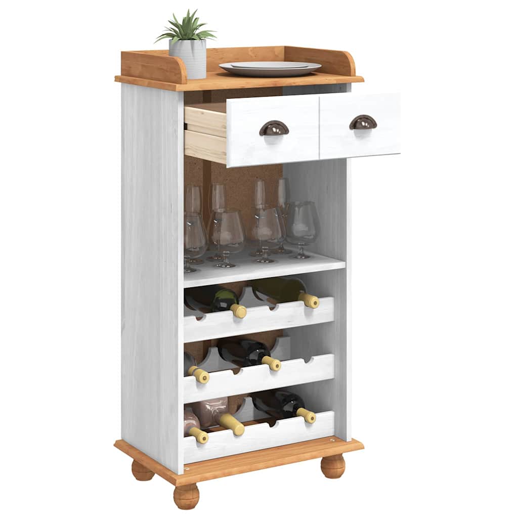 Vinskab ASKIM Hvid 57 x 37 x 114 cm Massivt fyrretræ