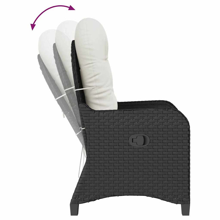 Liggestol Sort 56 x 66 x 95cm polyrattan