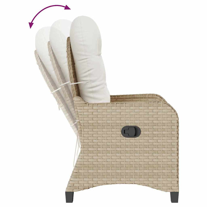 Liggestol Beige 56 x 66 x 95cm polyrattan