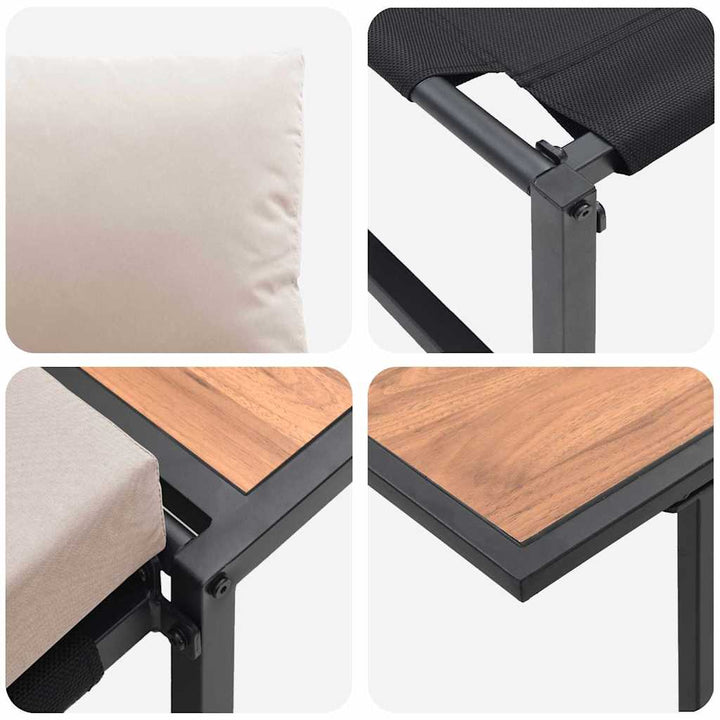 Have Spisebordssæt 2 pcs Gråbrun Stål