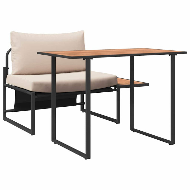 Have Spisebordssæt 2 pcs Gråbrun Stål