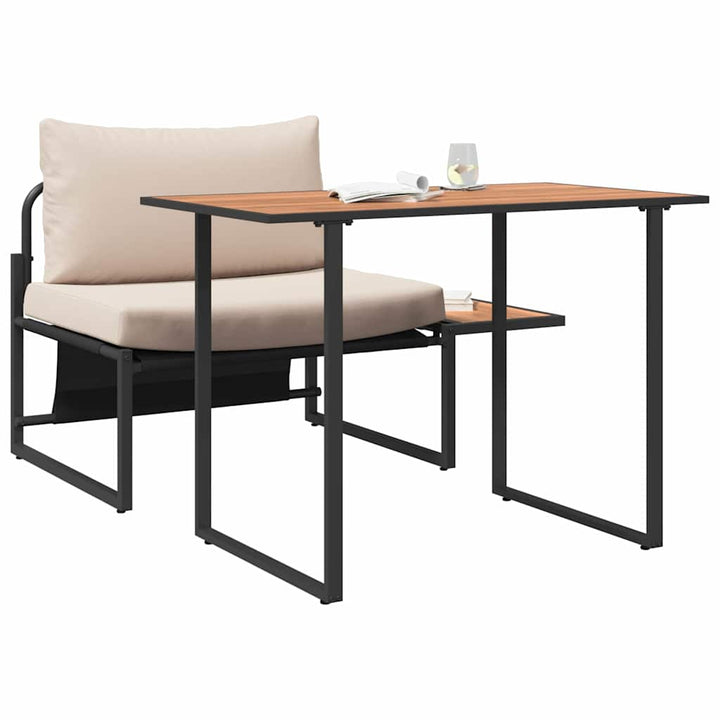 Have Spisebordssæt 2 pcs Gråbrun Stål