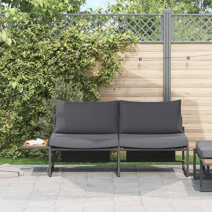 Havemøbelsofa med pude Brun 200.5 x 70 x 85.5 cm Metal