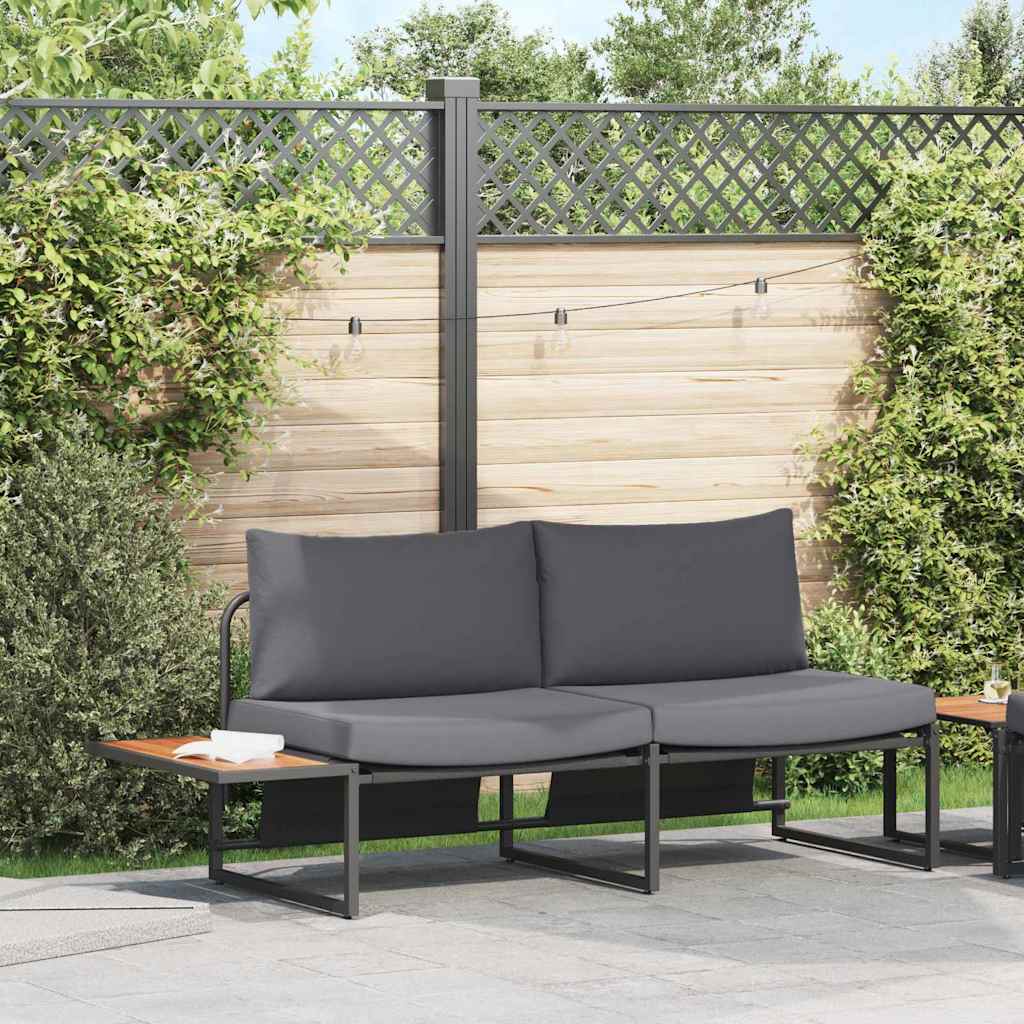 Havemøbelsofa med pude Brun 200.5 x 70 x 85.5 cm Metal