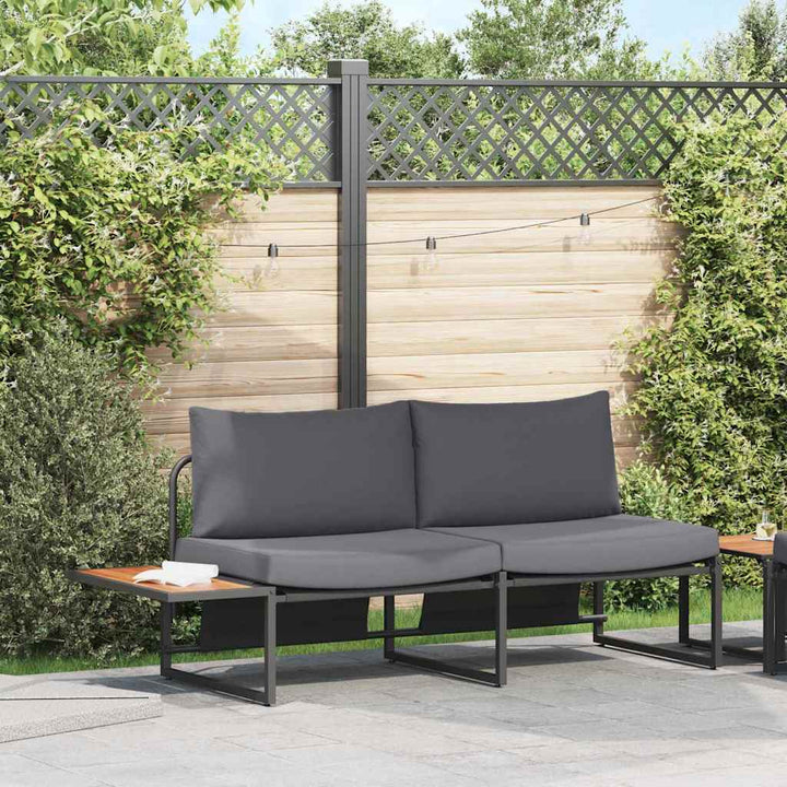 Havemøbelsofa med pude Brun 200.5 x 70 x 85.5 cm Metal