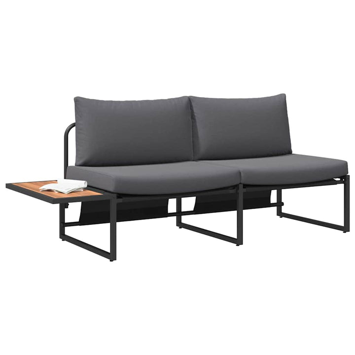 Havemøbelsofa med pude Brun 200.5 x 70 x 85.5 cm Metal