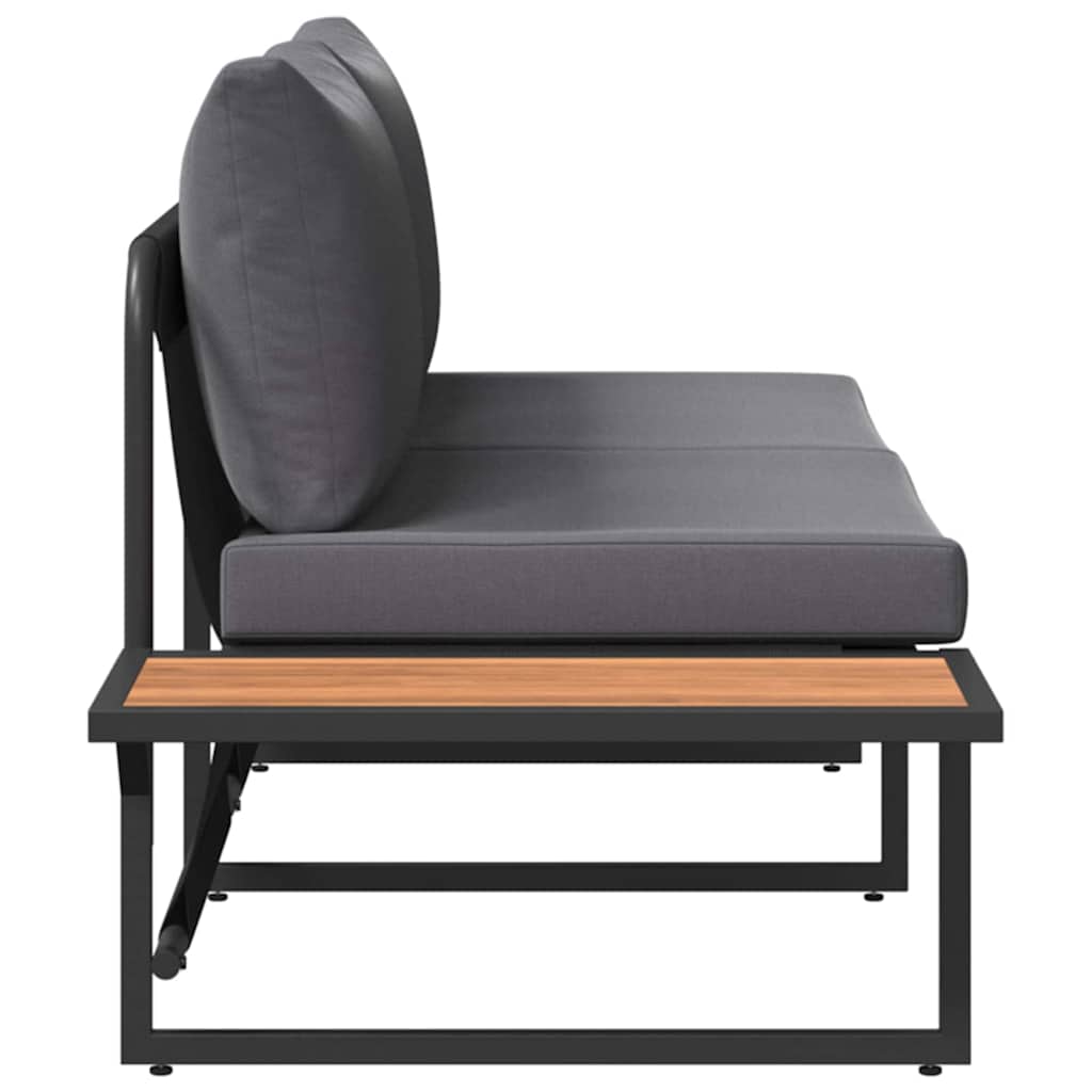 Havemøbelsofa med pude Brun 200.5 x 70 x 85.5 cm Metal