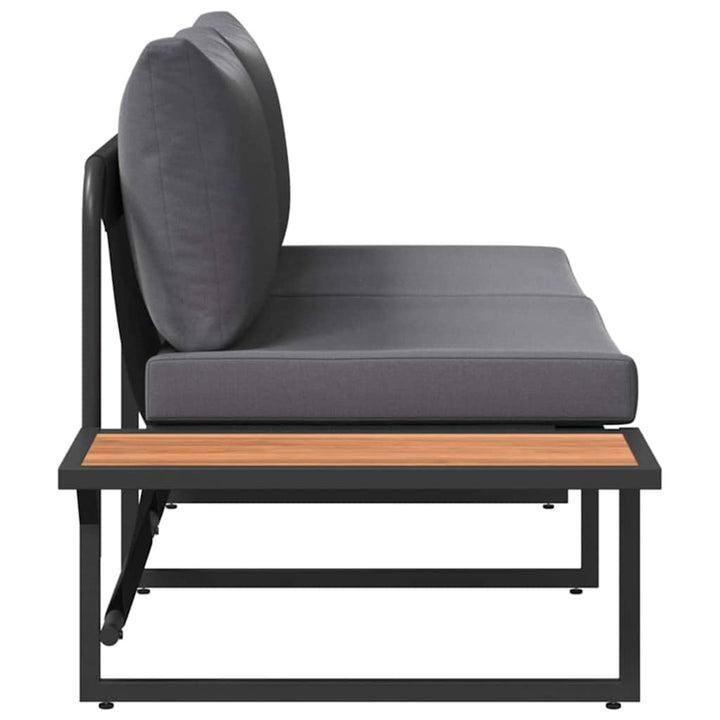 Havemøbelsofa med pude Brun 200.5 x 70 x 85.5 cm Metal