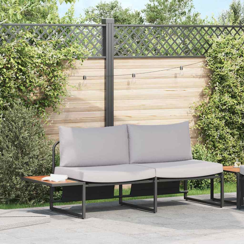 Havemøbelsofa med pude Brun 200.5 x 70 x 85.5 cm Metal