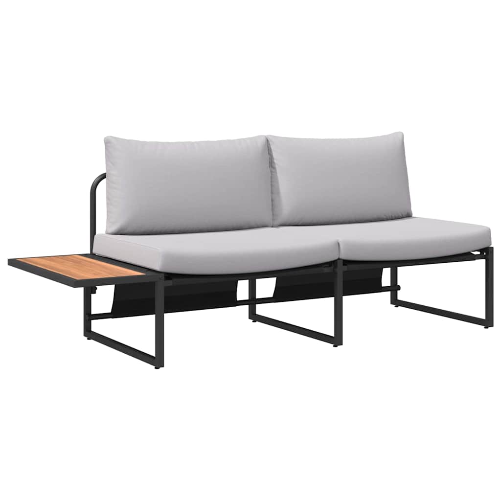 Havemøbelsofa med pude Brun 200.5 x 70 x 85.5 cm Metal