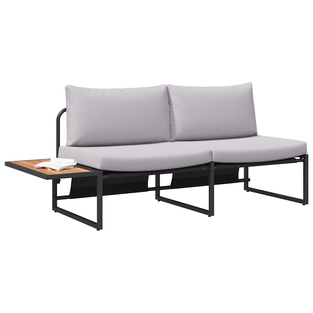 Havemøbelsofa med pude Brun 200.5 x 70 x 85.5 cm Metal