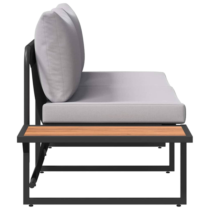 Havemøbelsofa med pude Brun 200.5 x 70 x 85.5 cm Metal