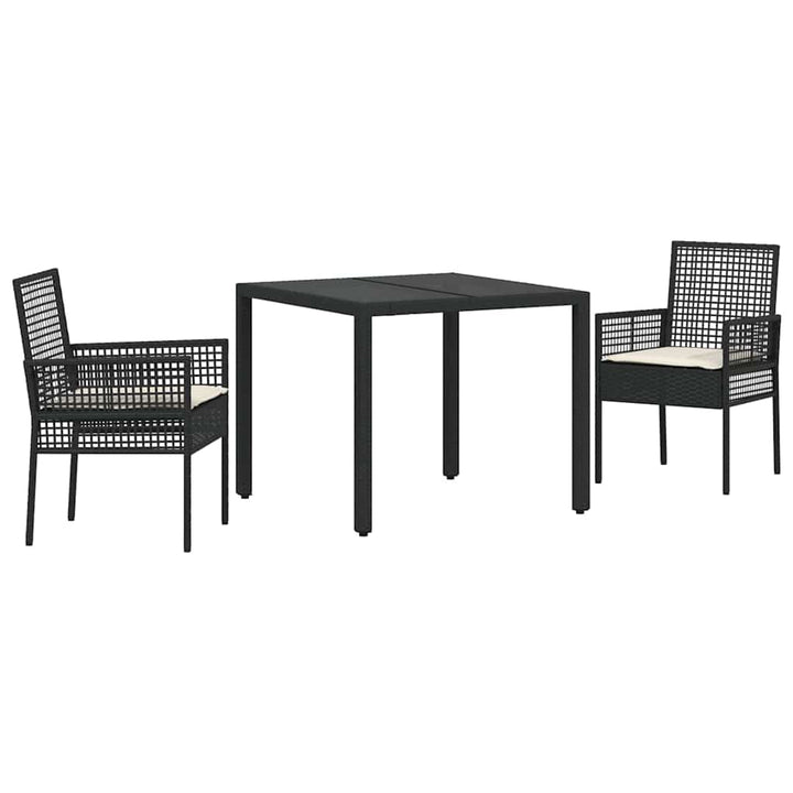 Have Spisebordssæt 3 pcs Sort Poly rattan