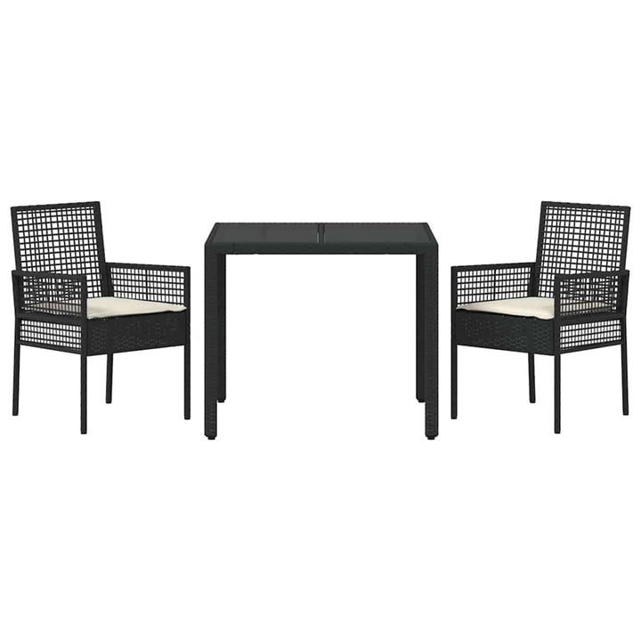 Have Spisebordssæt 3 pcs Sort Poly rattan