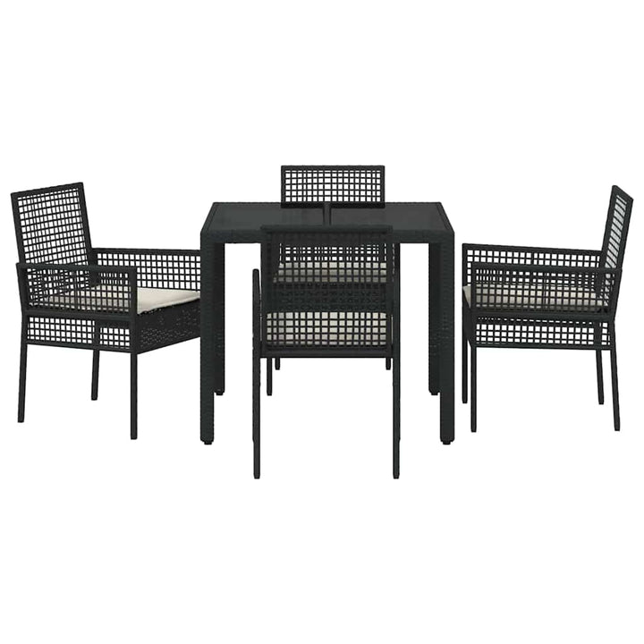 Have Spisebordssæt 5 pcs Sort Poly rattan