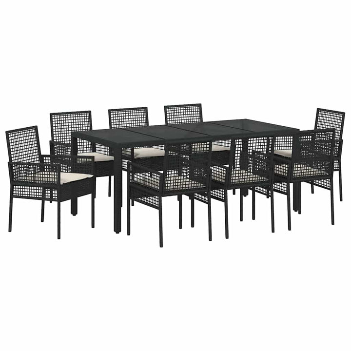 Have Spisebordssæt 9 pcs Sort Poly rattan