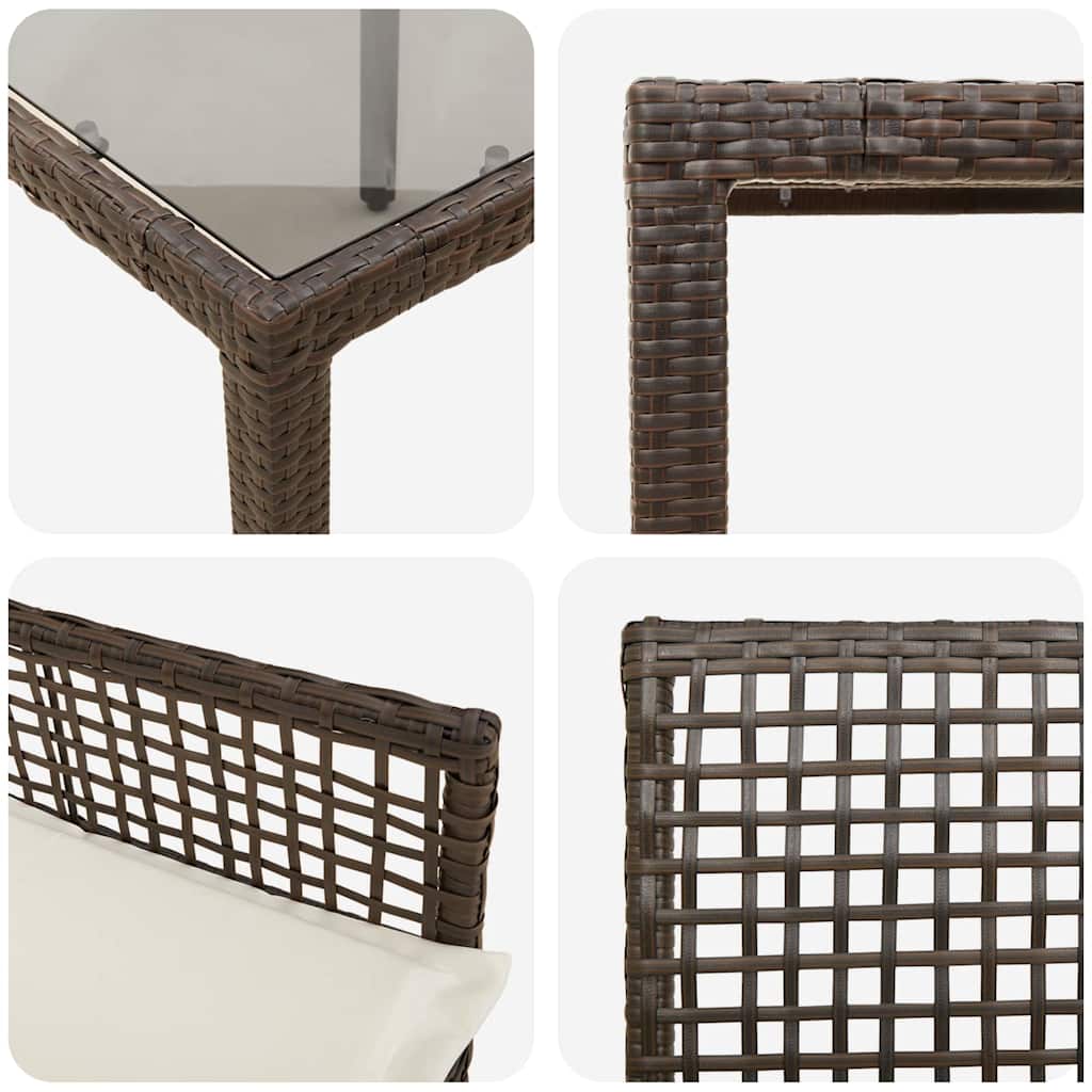 Have Spisebordssæt 3 pcs Brun Poly rattan