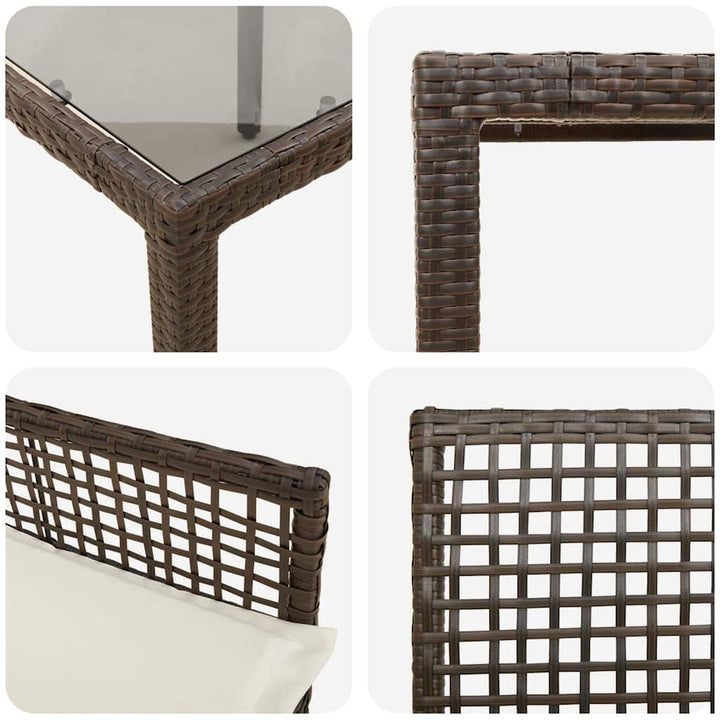 Have Spisebordssæt 3 pcs Brun Poly rattan