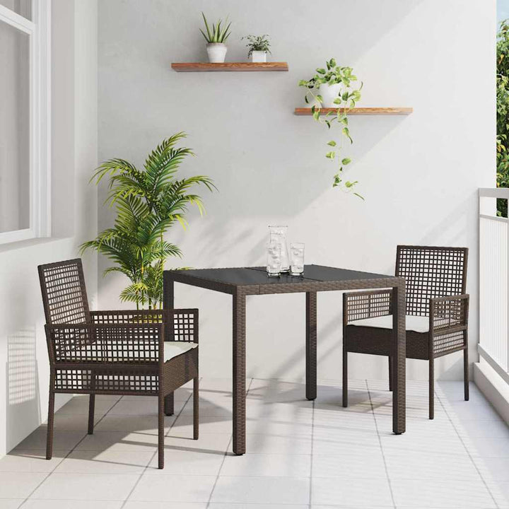 Have Spisebordssæt 3 pcs Brun Poly rattan