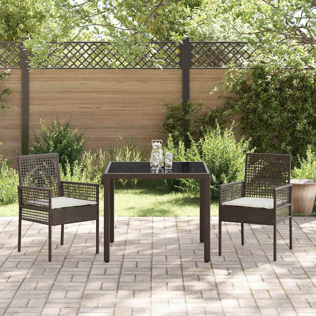 Have Spisebordssæt 3 pcs Brun Poly rattan