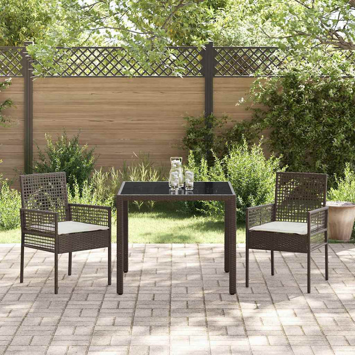 Have Spisebordssæt 3 pcs Brun Poly rattan