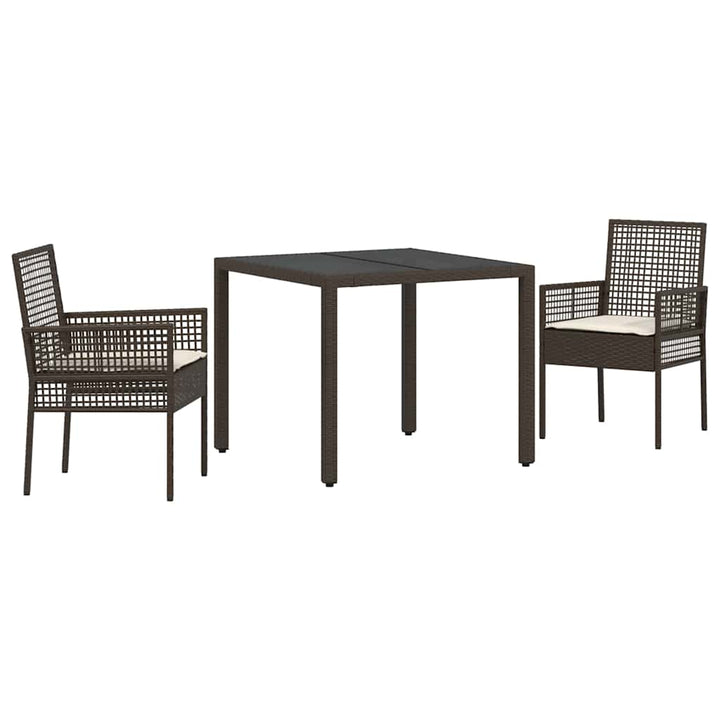 Have Spisebordssæt 3 pcs Brun Poly rattan