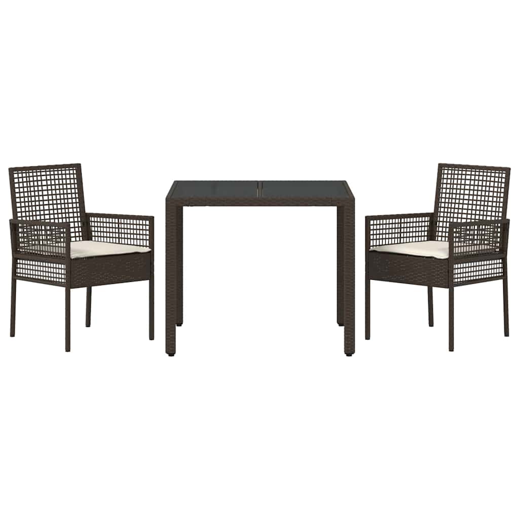 Have Spisebordssæt 3 pcs Brun Poly rattan