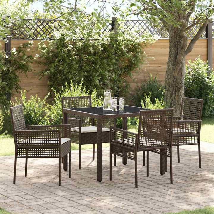 Have Spisebordssæt 5 pcs Brun Poly rattan