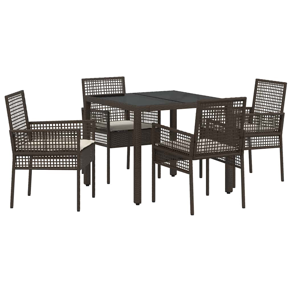 Have Spisebordssæt 5 pcs Brun Poly rattan