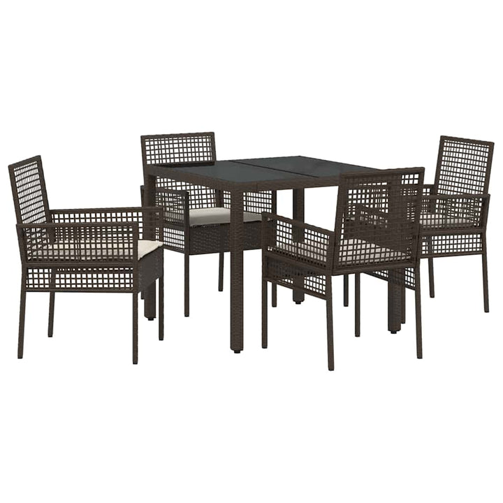 Have Spisebordssæt 5 pcs Brun Poly rattan