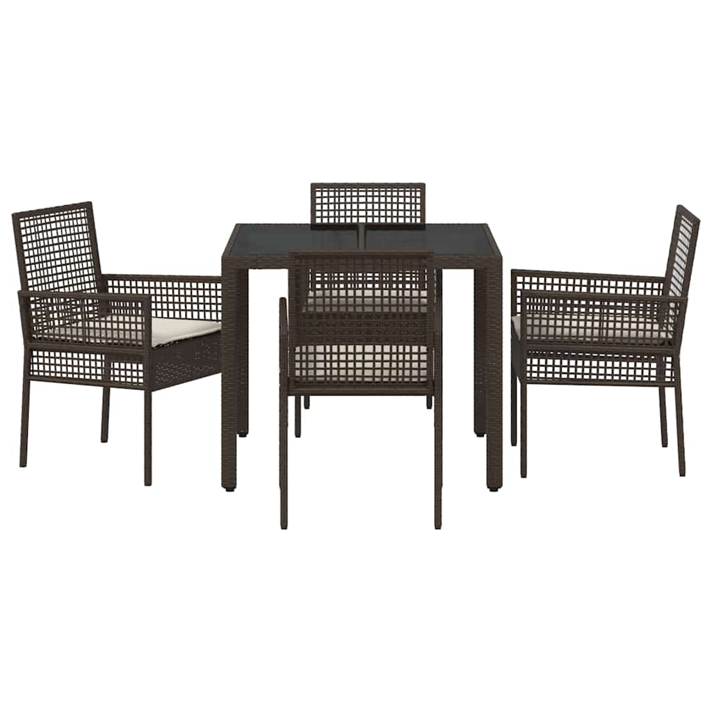 Have Spisebordssæt 5 pcs Brun Poly rattan