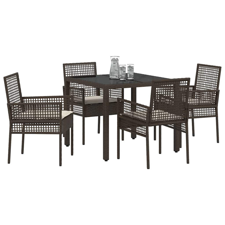 Have Spisebordssæt 5 pcs Brun Poly rattan