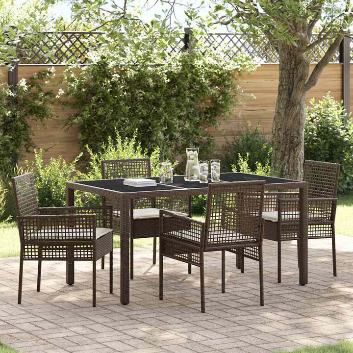 Have Spisebordssæt 5 pcs Brun Poly rattan