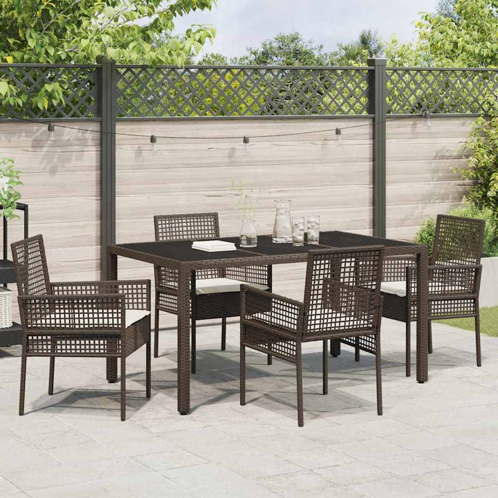 Have Spisebordssæt 5 pcs Brun Poly rattan