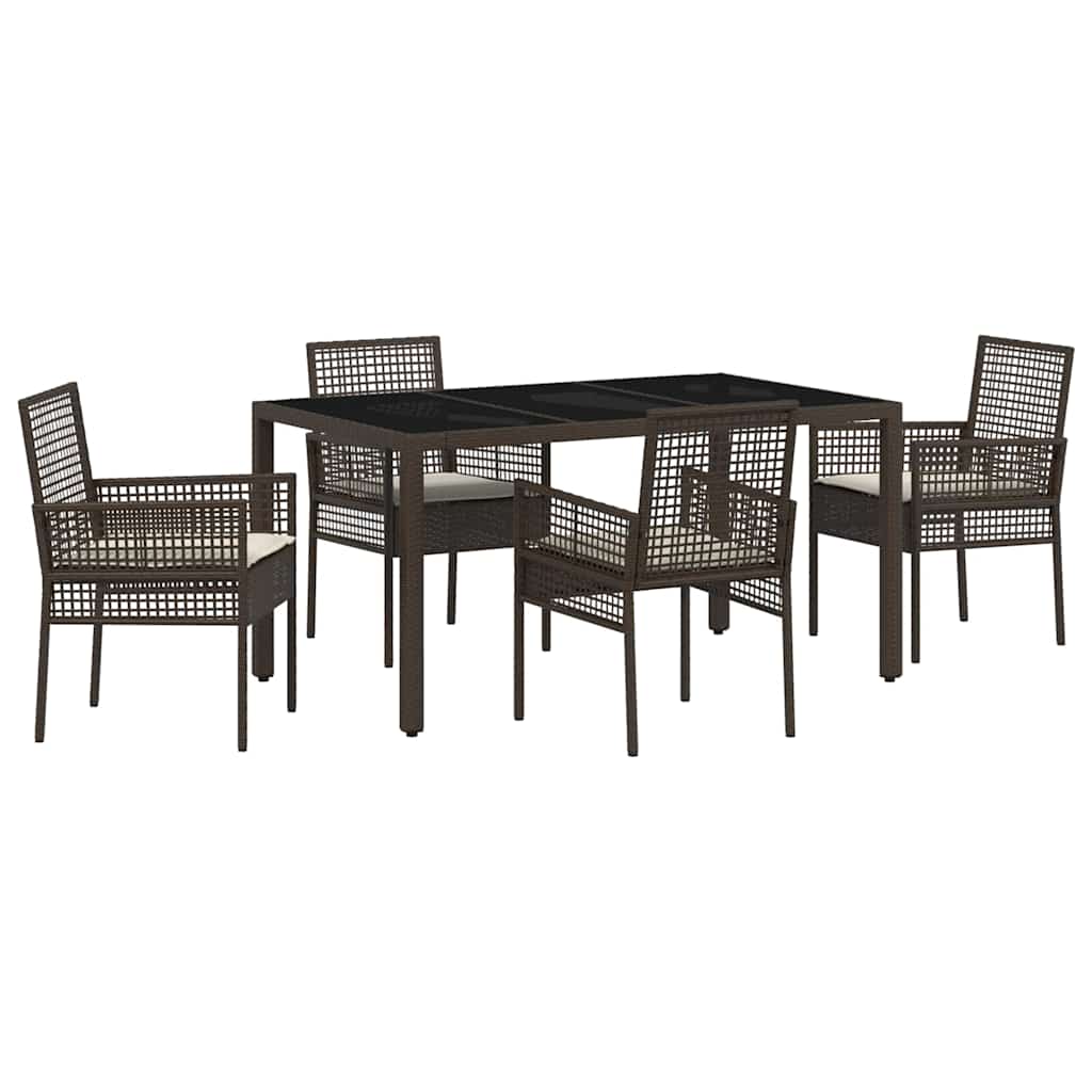 Have Spisebordssæt 5 pcs Brun Poly rattan