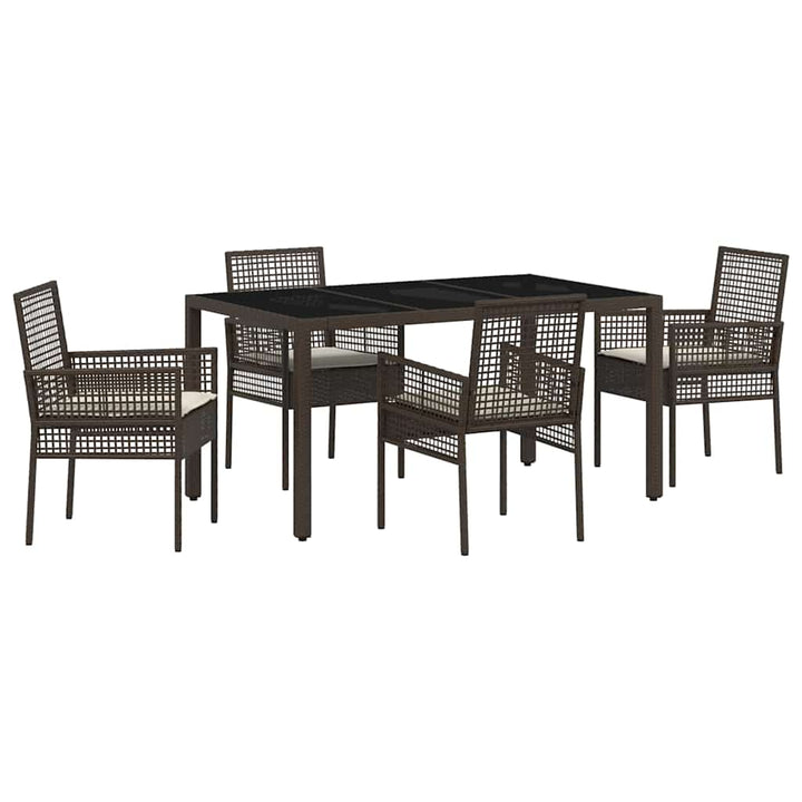 Have Spisebordssæt 5 pcs Brun Poly rattan