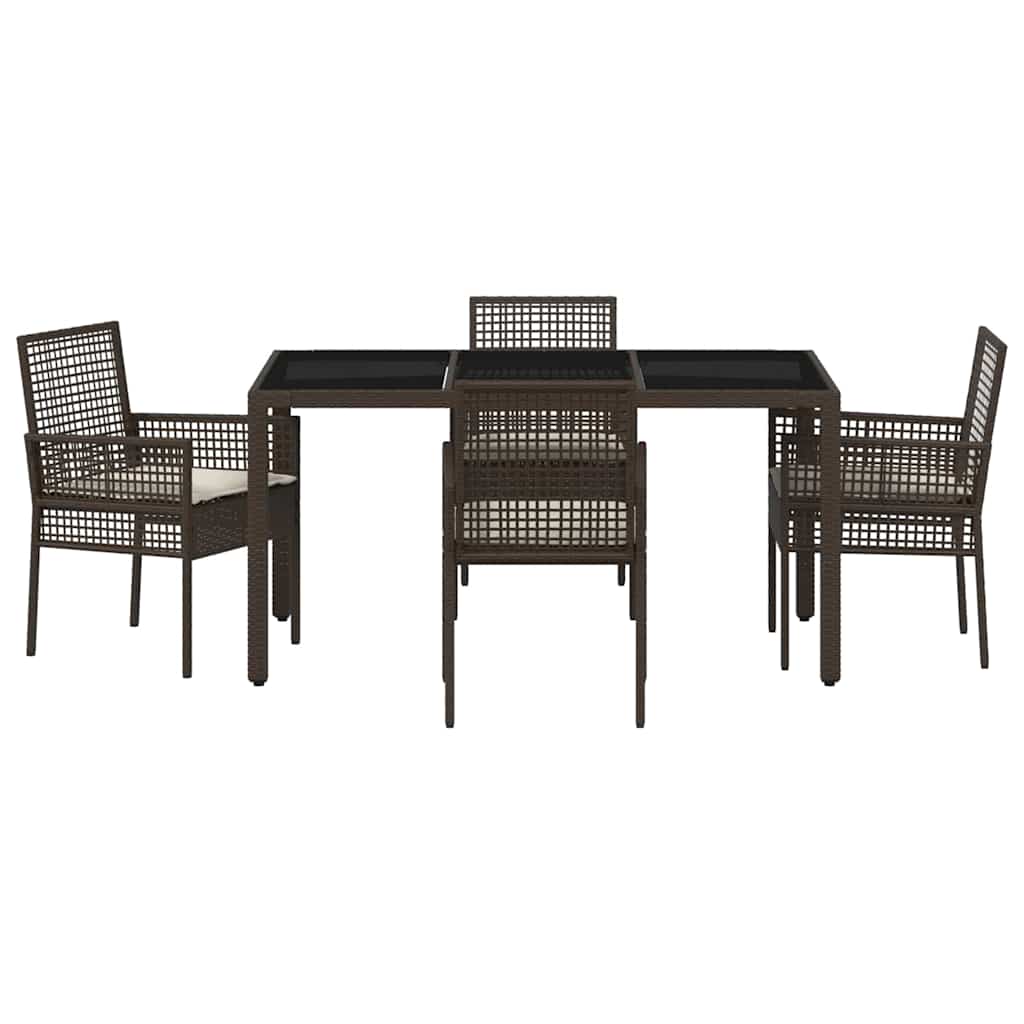 Have Spisebordssæt 5 pcs Brun Poly rattan