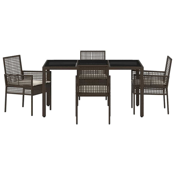 Have Spisebordssæt 5 pcs Brun Poly rattan