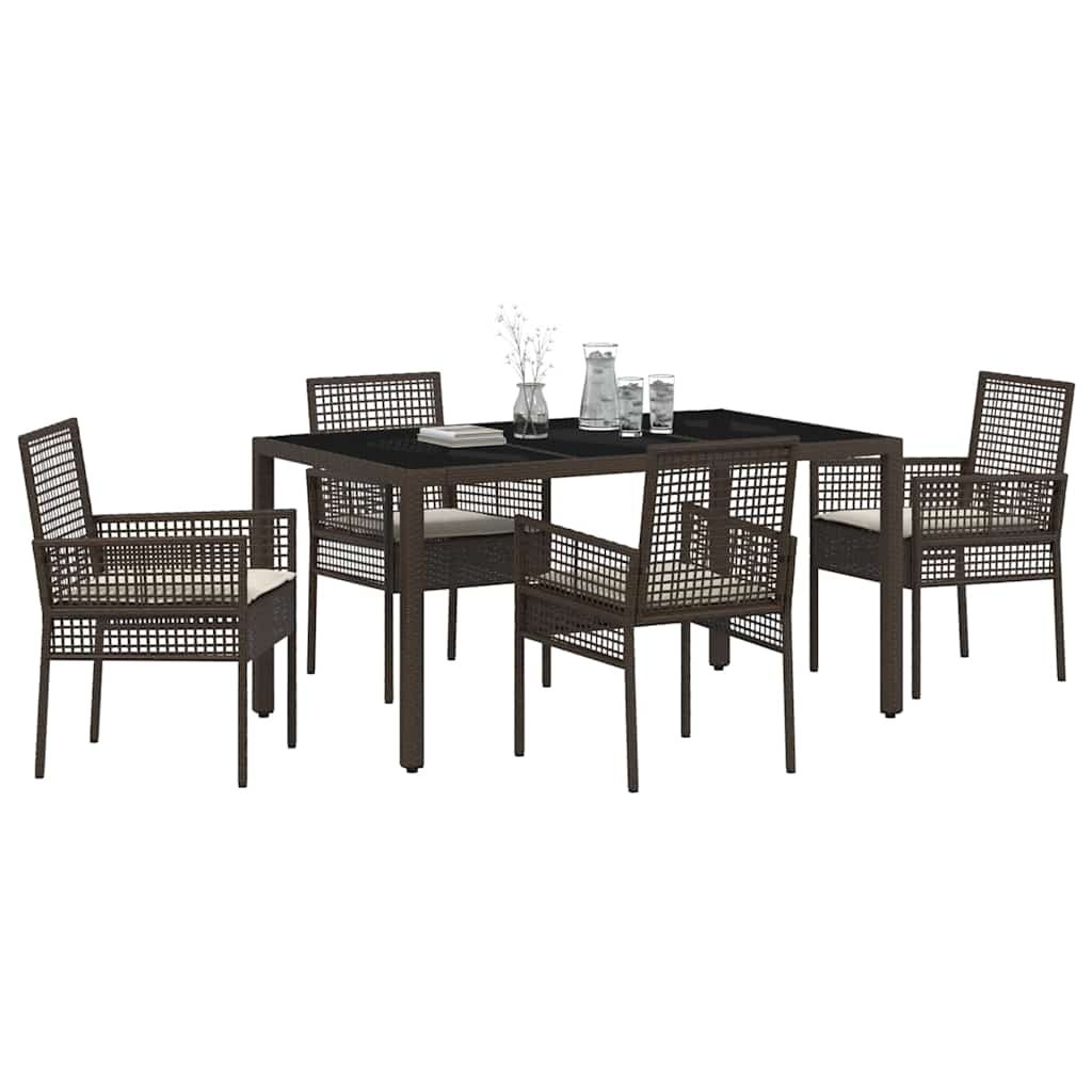 Have Spisebordssæt 5 pcs Brun Poly rattan