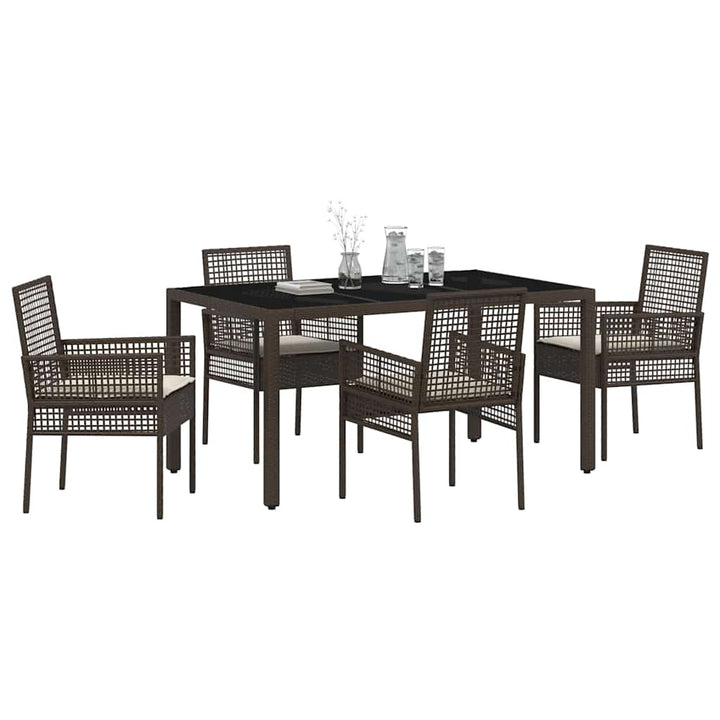 Have Spisebordssæt 5 pcs Brun Poly rattan