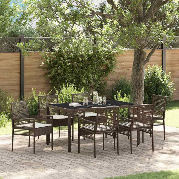 Have Spisebordssæt 7 pcs Brun Poly rattan